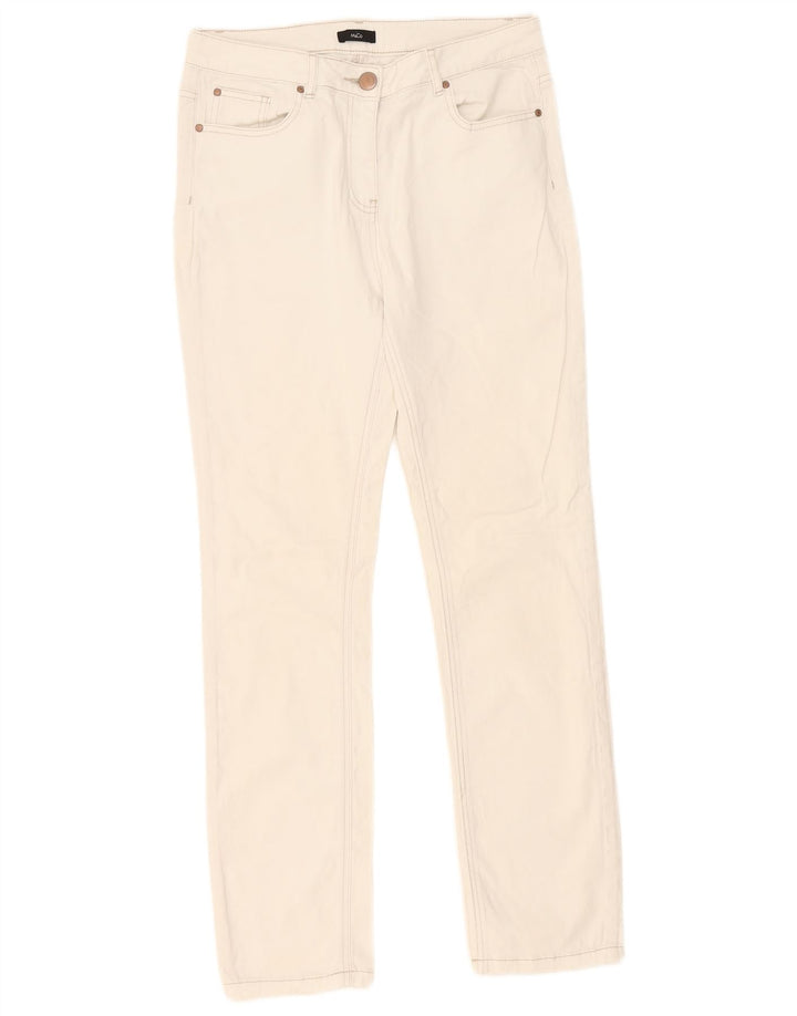 Jeans slim da donna M&Co UK 10 piccoli W30 L30 cotone bianco