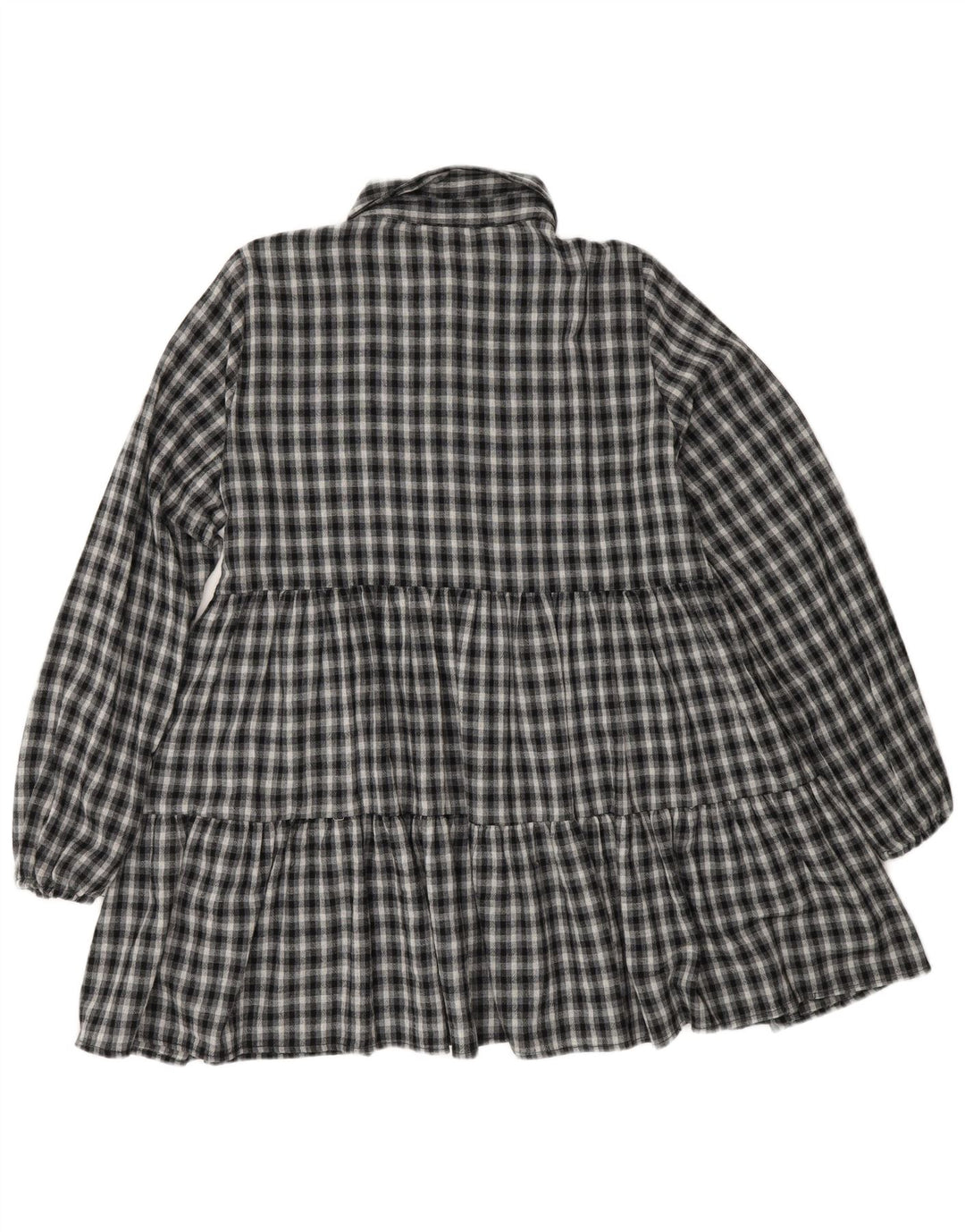 Abito a strati a maniche lunghe da donna Zara UK 12 medio blu navy a quadri