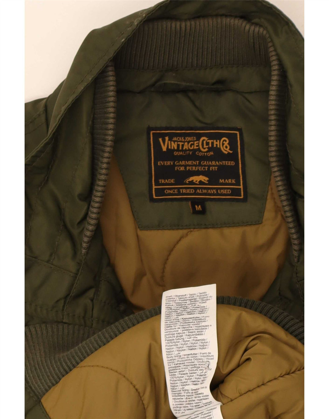 Giubbotto bomber da uomo Jack & Jones UK 38 nylon kaki medio
