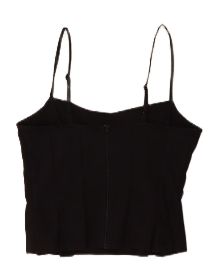 Canottiera corta da donna Peachy Den UK 12 cotone nero medio