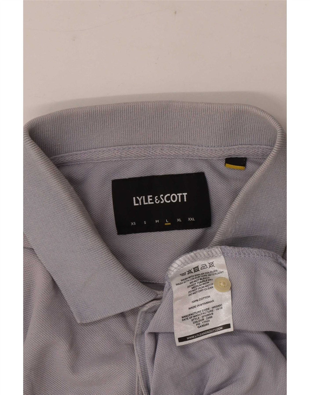 Polo da uomo a maniche corte Lyle & Scott grande in cotone grigio