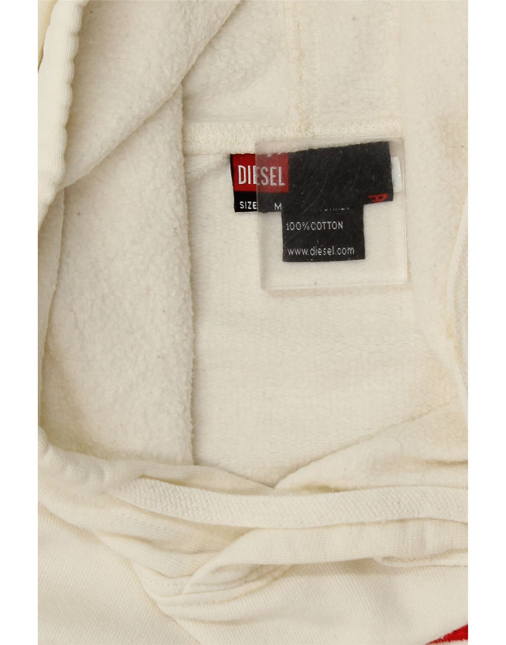 Maglione con cappuccio oversize grafico da donna Diesel UK 14 Cotone bianco medio