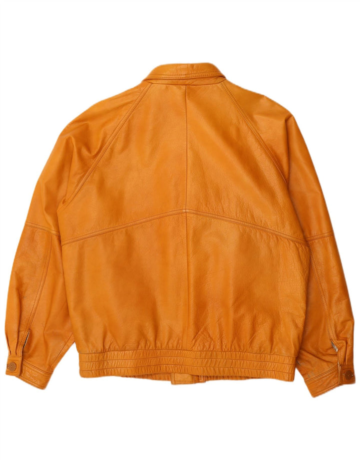 Giacca in pelle vintage da uomo IT 54 2XL Pelle marrone