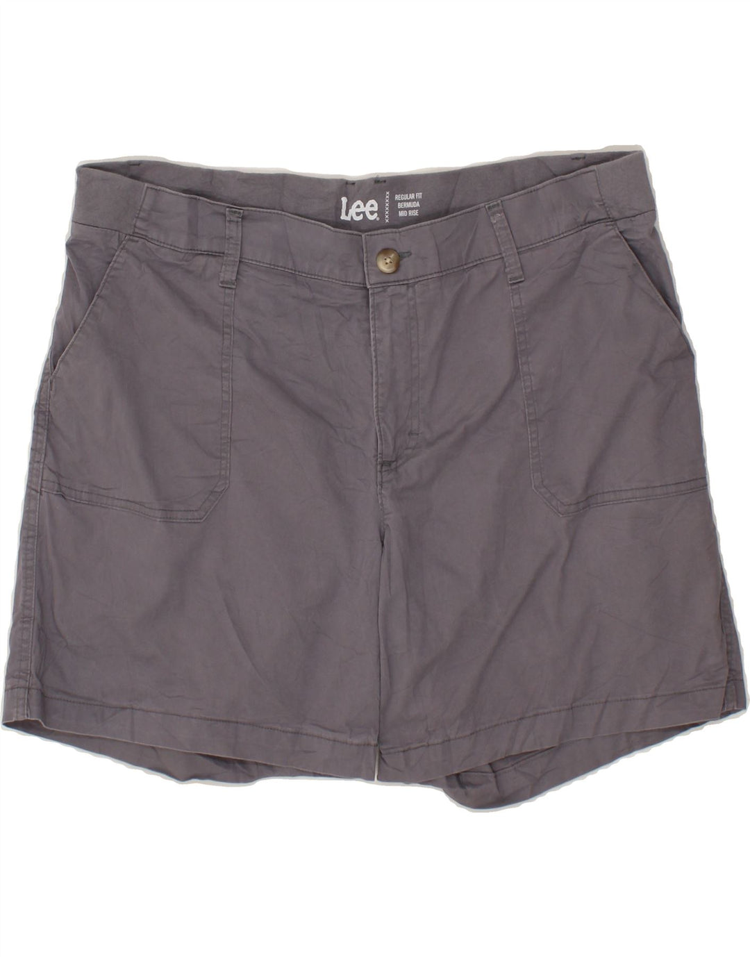 LEE Womens Bermuda Regular Fit Mid Rise Bermuda Shorts US 18 2XL W38  Grey Vintage Lee and Second-Hand Lee from Messina Hembry 