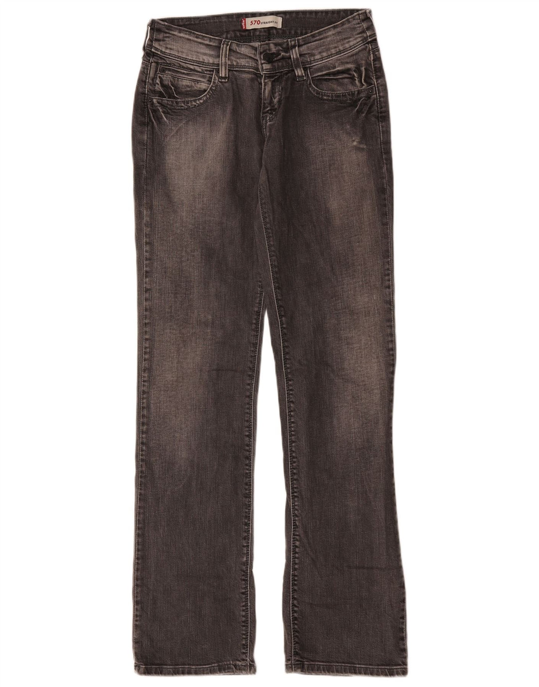Jeans dritti 570 da donna Levi's W28 L31 cotone grigio