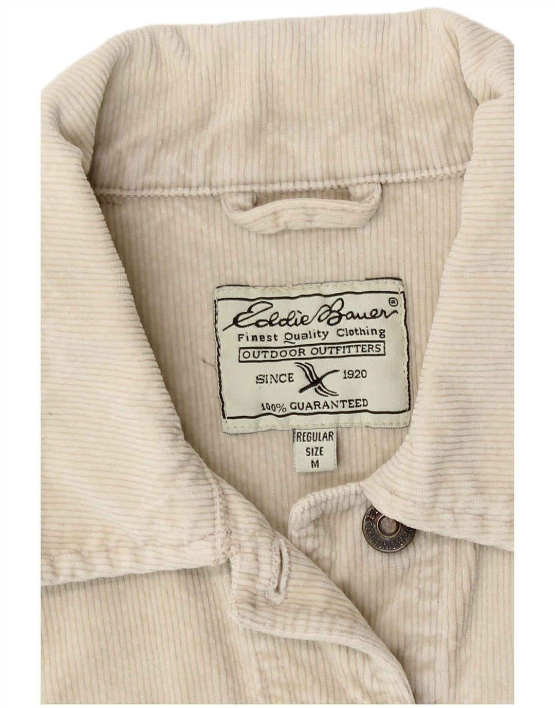 Giacca da donna in velluto a coste Eddie Bauer UK 12 Cotone beige medio