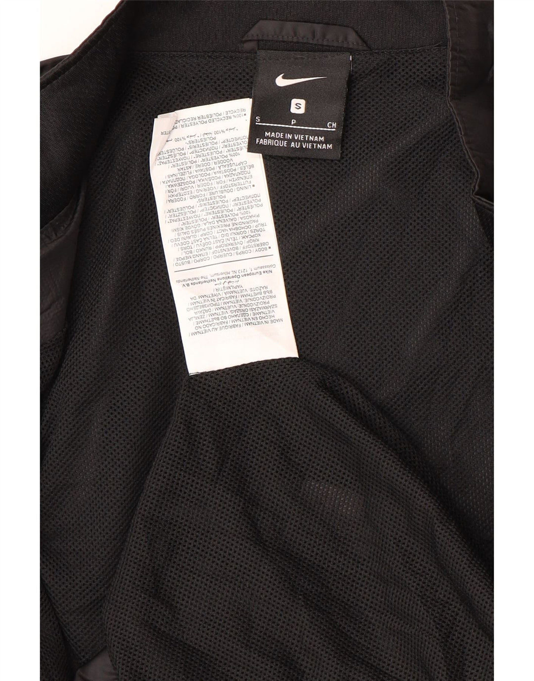 Giacca antipioggia grafica Nike da uomo piccola in poliestere nero