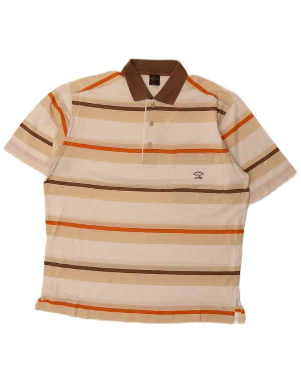 Polo da uomo Paul & Shark a righe grandi beige