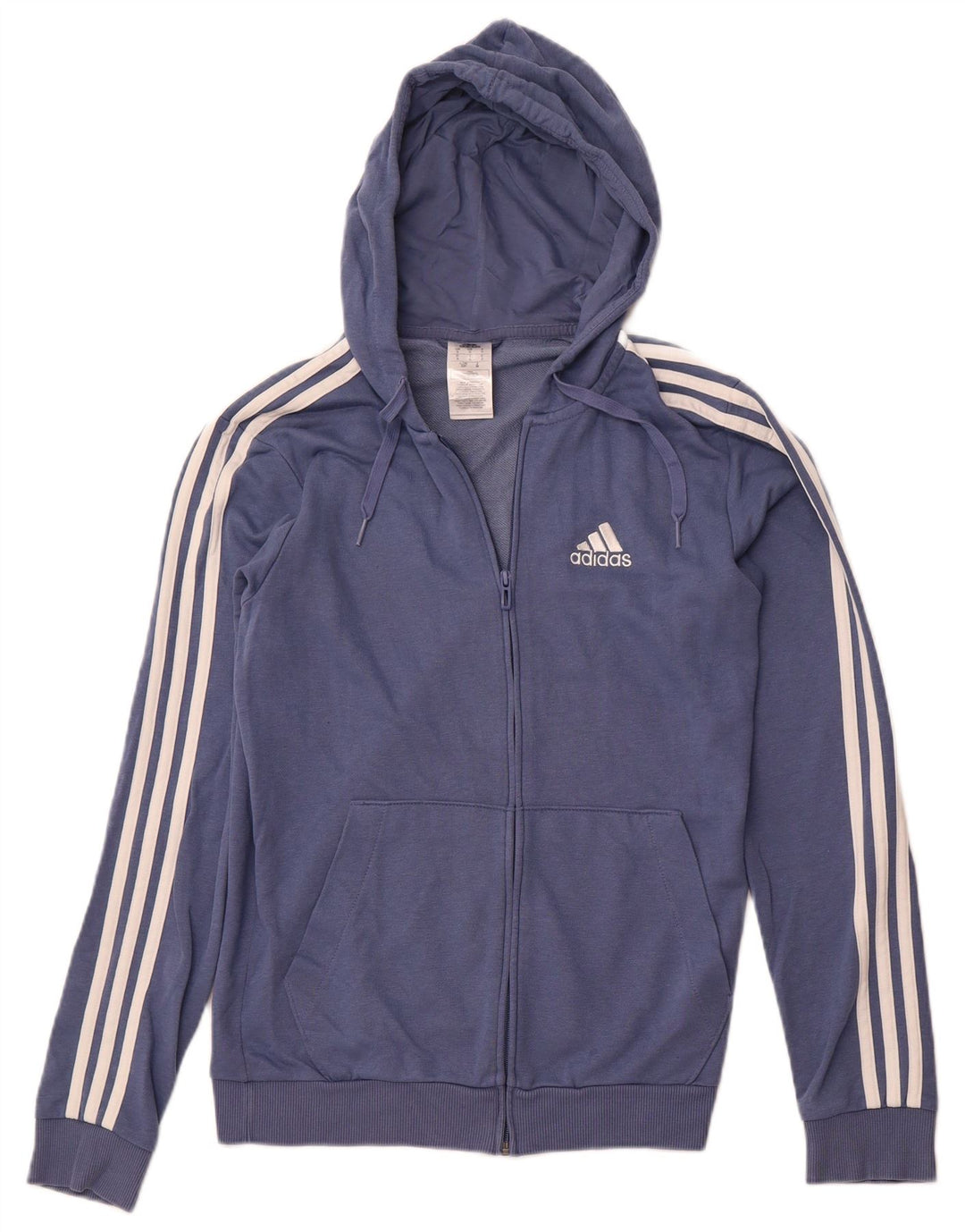 Maglione con cappuccio e zip da uomo ADIDAS piccolo in cotone blu