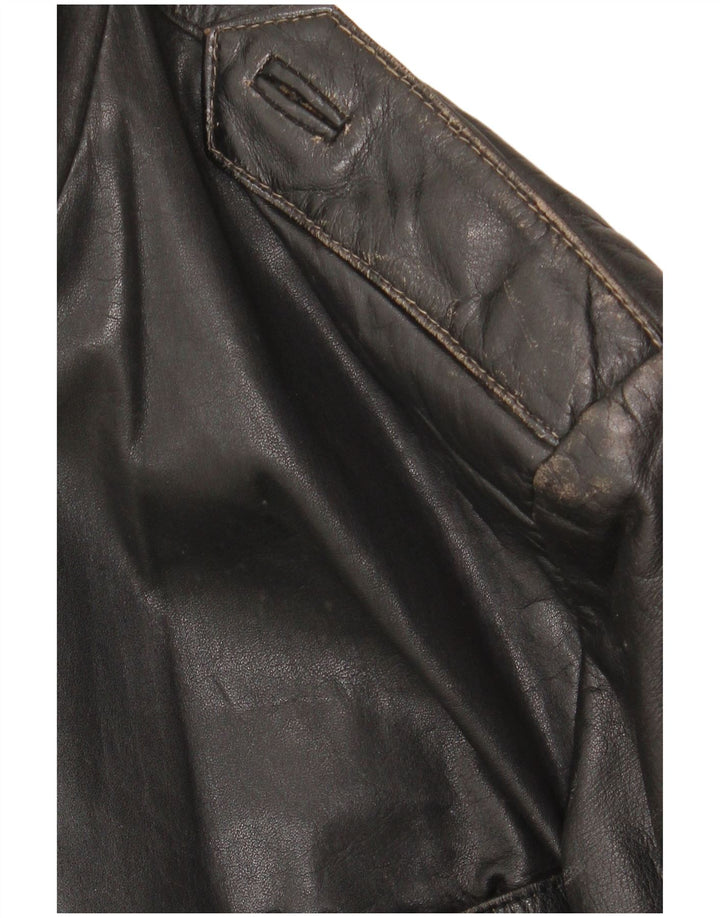 Giacca in pelle vintage da uomo UK 42 XL in pelle nera
