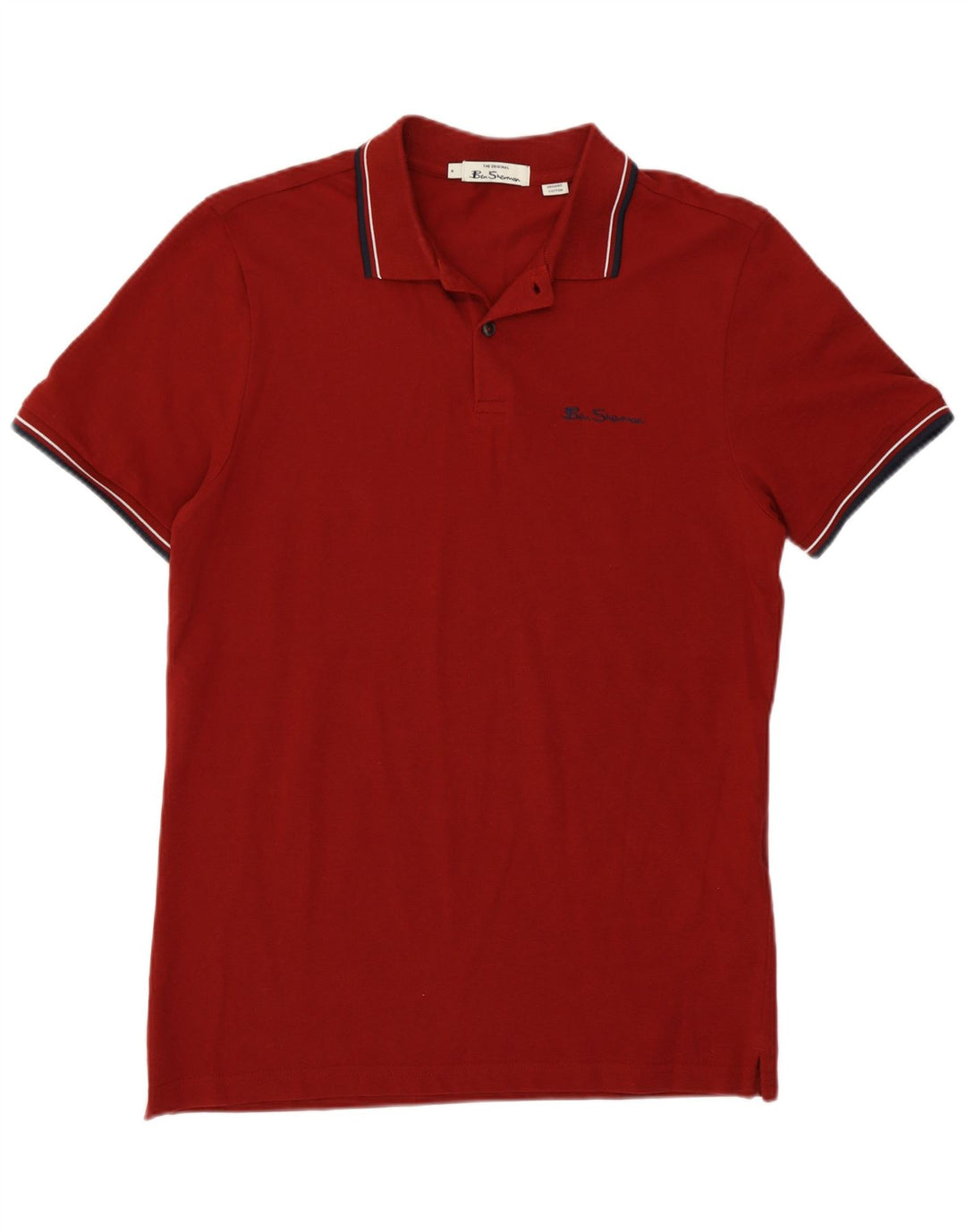 Polo da uomo Ben Sherman in cotone marrone medio