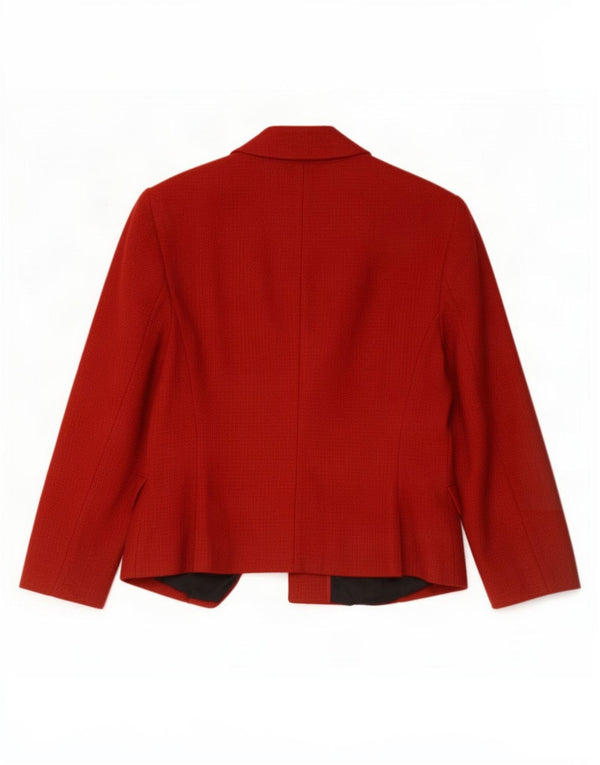 Marks & Spencer Womens 3 Button 3/4 Sleeve Blazer Jacket UK 12 Medium Red