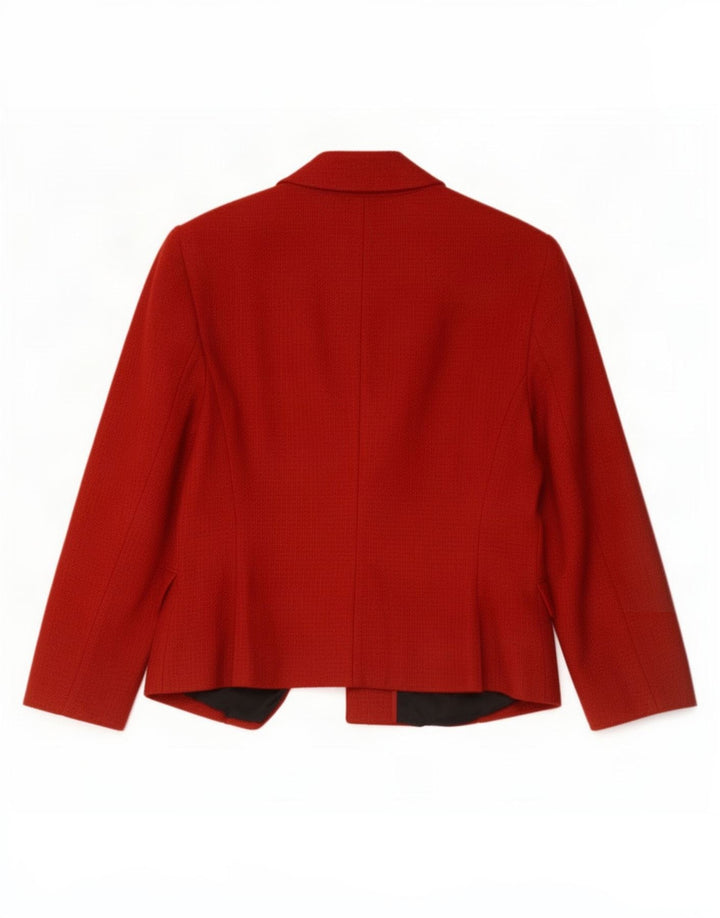 Giacca blazer da donna Marks & Spencer a 3 bottoni con maniche a 3/4 UK 12 rossa media