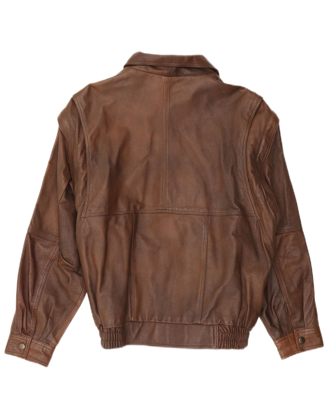 Giacca in pelle vintage da uomo UK 38 in pelle marrone medio retrò