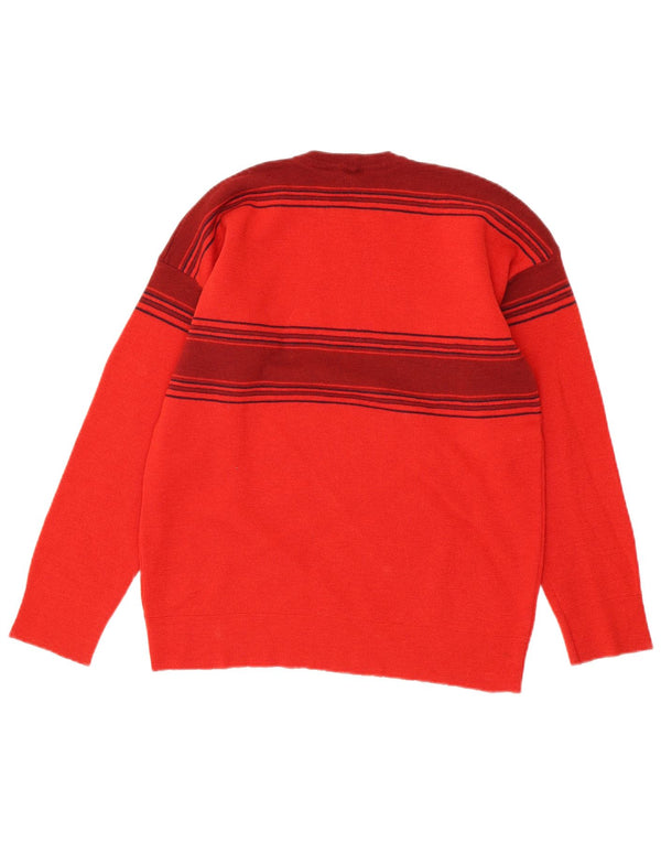 Maglione maglione girocollo da donna SILVY IT 54 3XL Lana vergine a righe rosse