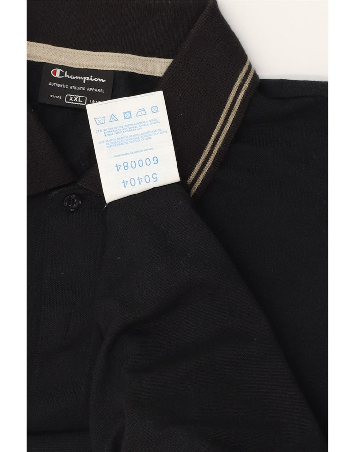 Polo da uomo CHAMPION 2XL cotone a righe nere