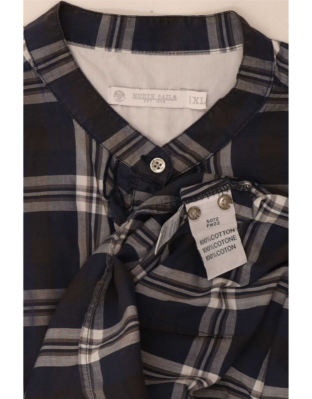 Camicia pullover da donna North Sails con volant sul davanti UK 18 XL blu navy a quadri