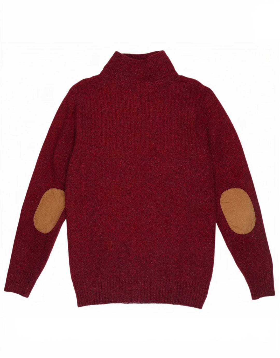 Crew Clothing Maglione da uomo con collo a bottoni Grande bordeaux screziato
