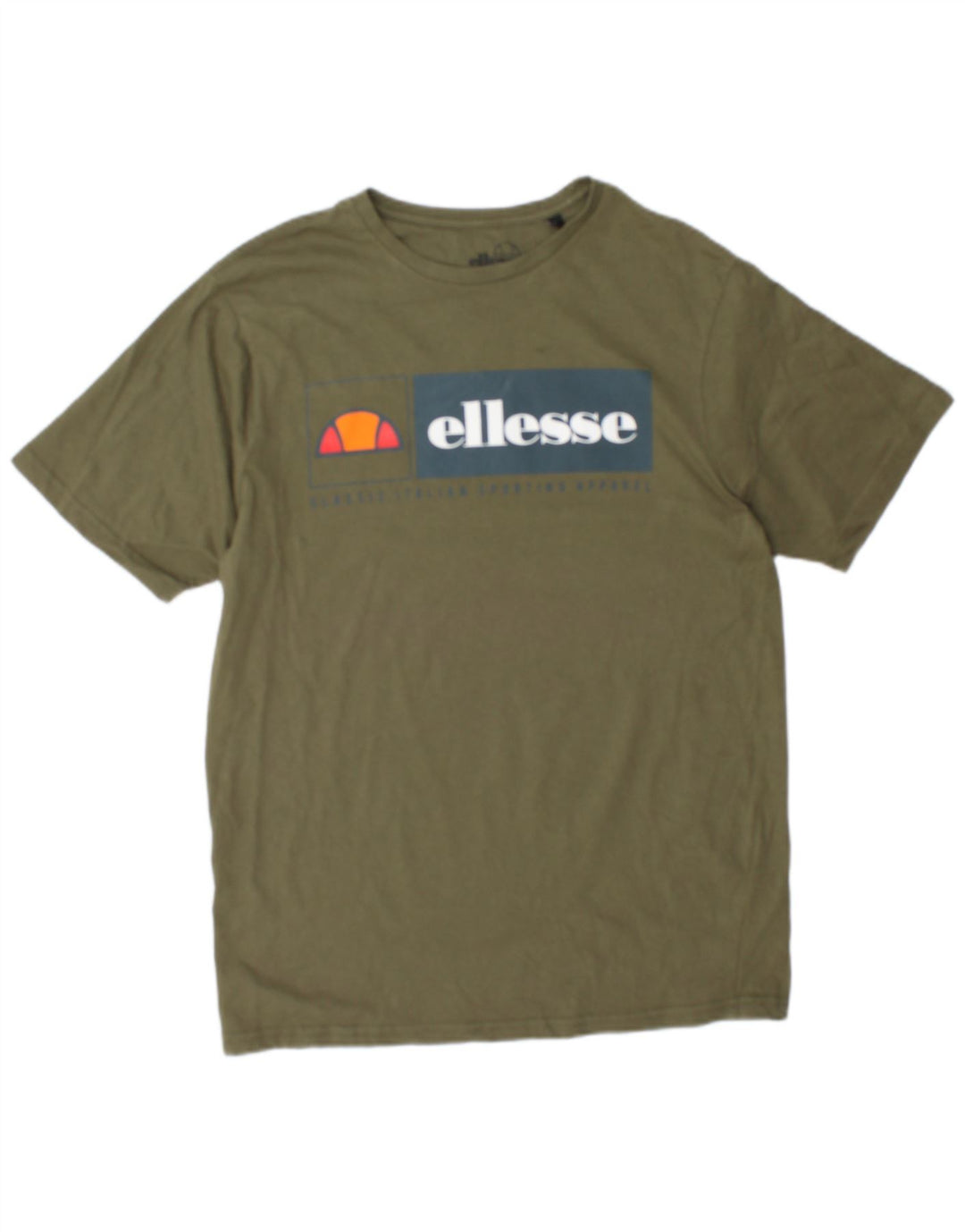 T-shirt grafica da uomo Ellesse Top grande in cotone kaki