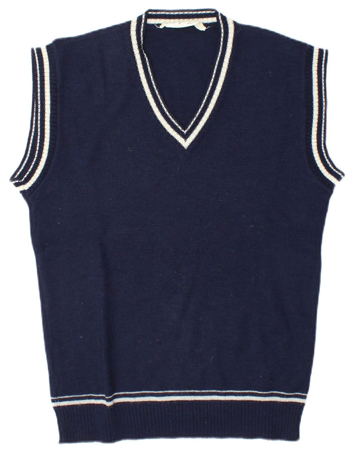 Canotta vintage da uomo, canotta media blu navy