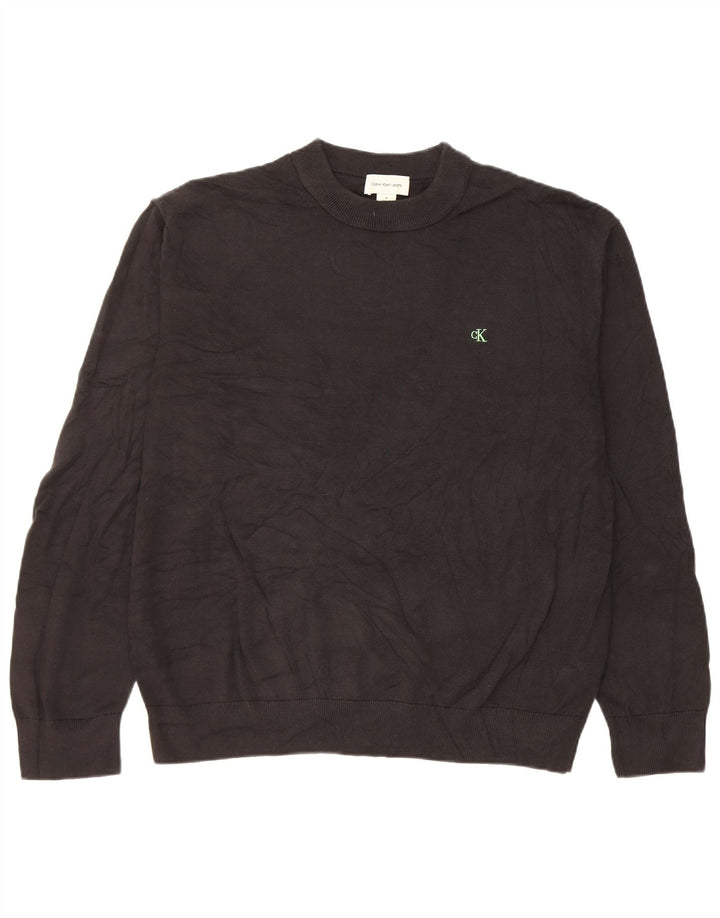 Maglione maglione girocollo da uomo Calvin Klein Jeans nero medio