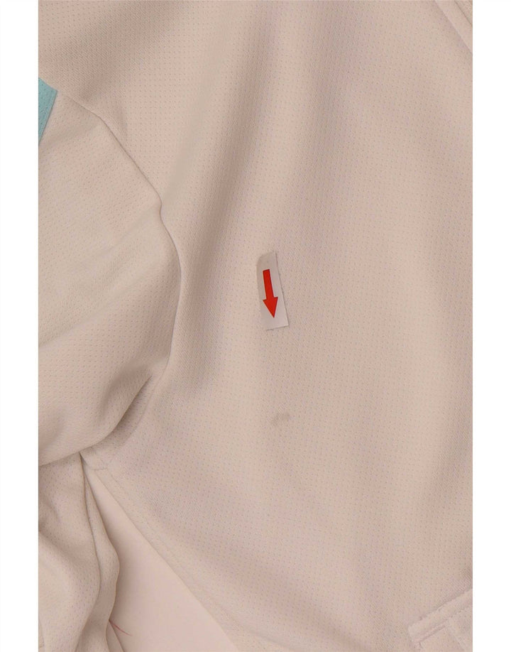 Maglione con cappuccio e zip da donna Adidas UK 12 poliestere bianco medio