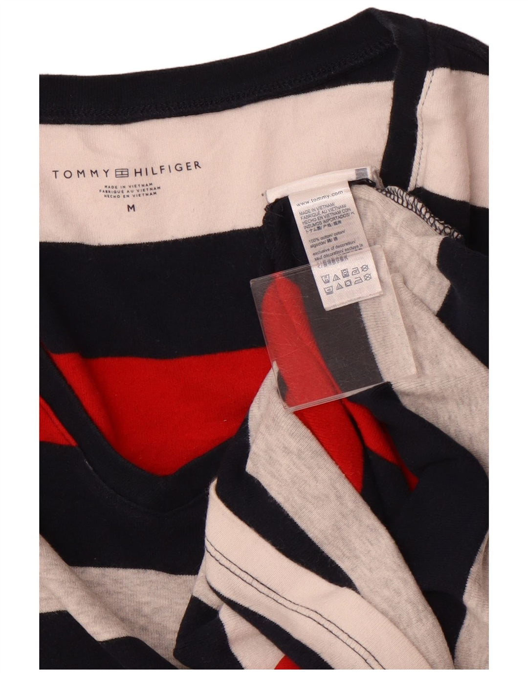 TOMMY HILFIGER T-shirt da donna Top UK 12 medio a righe multicolore
