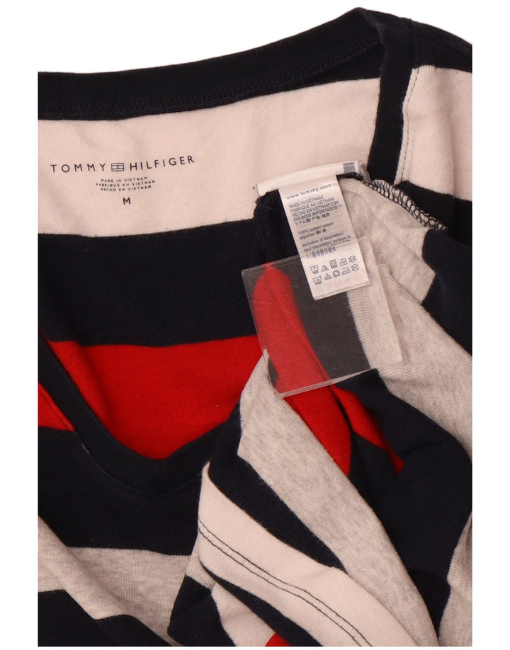 TOMMY HILFIGER T-shirt da donna Top UK 12 medio a righe multicolore