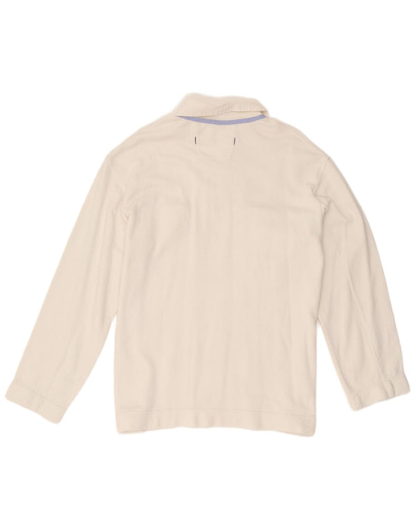 Polo da rugby da uomo a maniche lunghe Replay, grande, in cotone bianco
