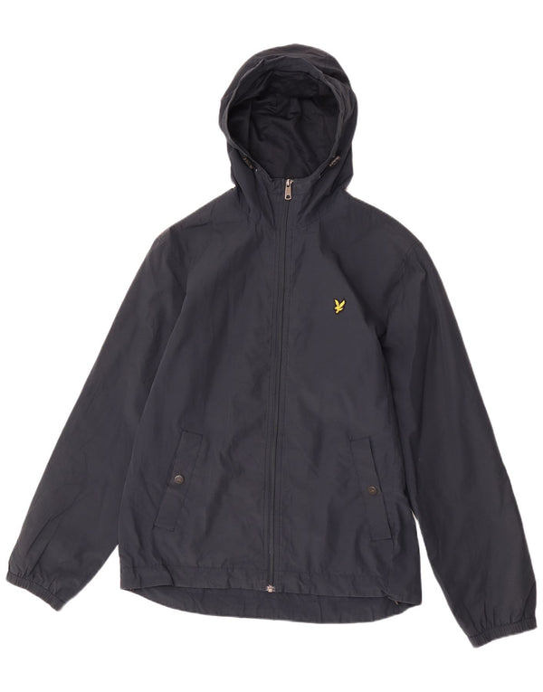 Giacca antipioggia da uomo con cappuccio Lyle & Scott UK 38 medio blu navy