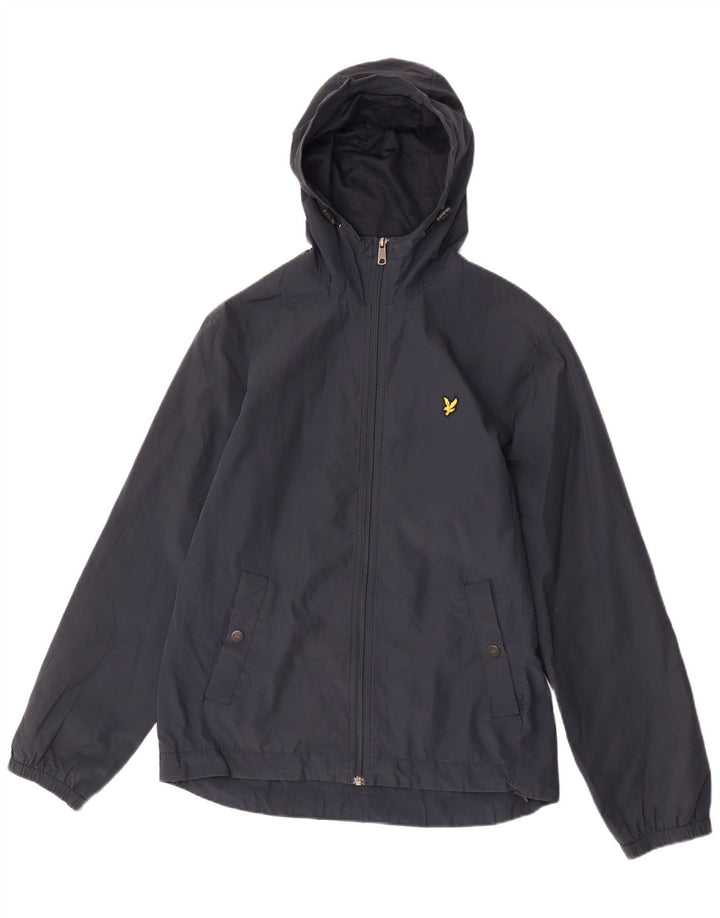 Giacca antipioggia da uomo con cappuccio Lyle & Scott UK 38 medio blu navy