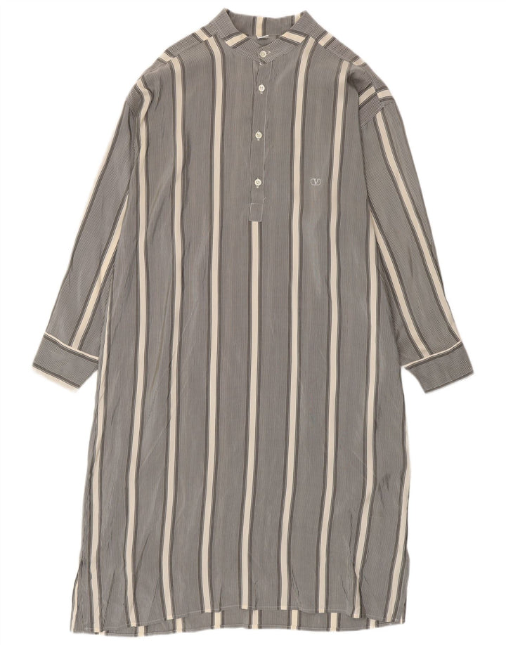 Abito camicia pullover a maniche lunghe da donna Valentino IT 52 2XL Grigio a righe