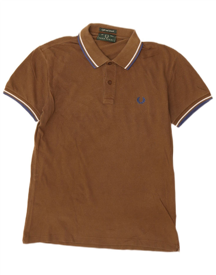 Polo Fred Perry da uomo leggera ed elasticizzata in cotone marrone medio
