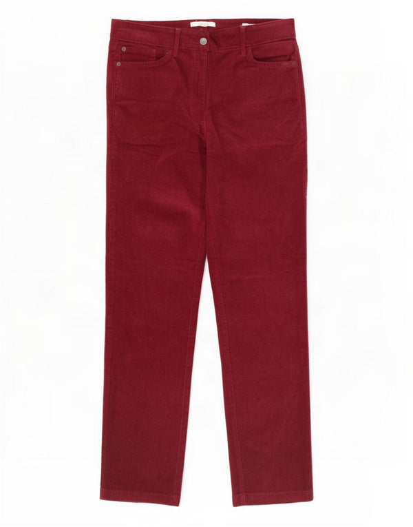 Pantaloni dritti in velluto a coste da donna White Stuff UK 12 Medium W30 L30 Rossi