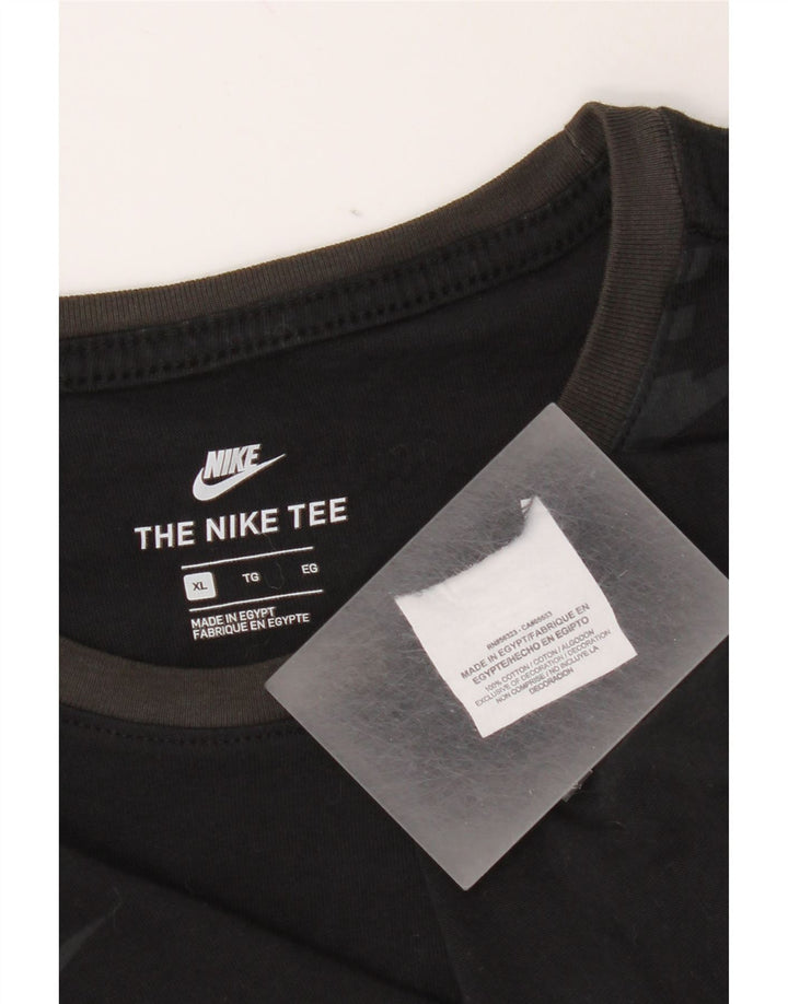 Top grafico Nike da uomo a maniche lunghe XL in cotone nero