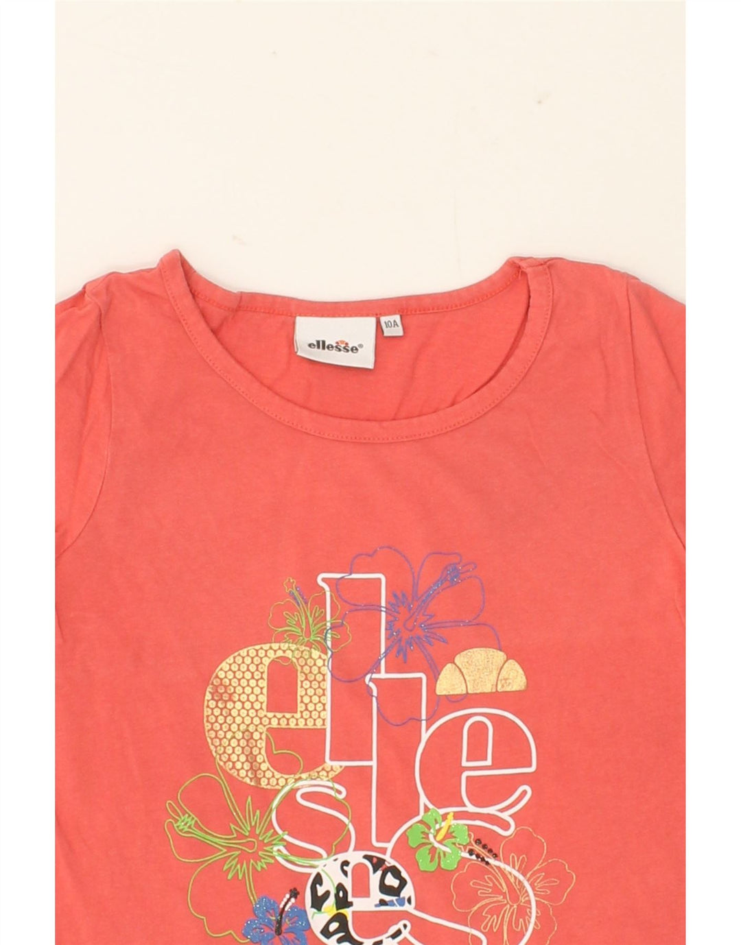 ELLESSE Girls Graphic T-Shirt Top 9-10 Years Red Vintage Ellesse and Second-Hand Ellesse from Messina Hembry 