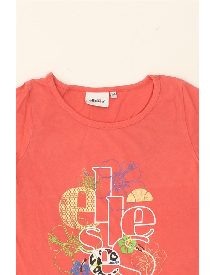 ELLESSE Girls Graphic T-Shirt Top 9-10 Years Red Vintage Ellesse and Second-Hand Ellesse from Messina Hembry 