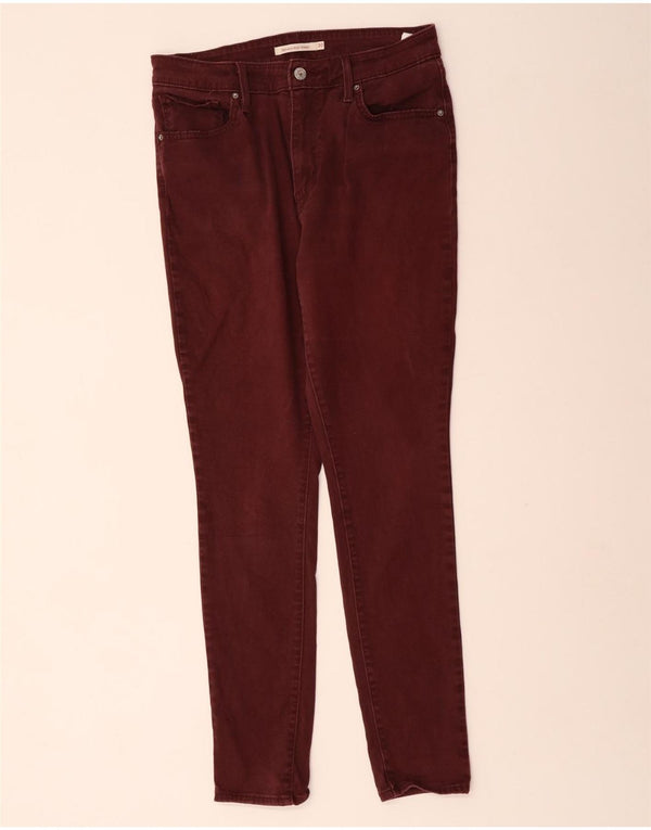 LEVI'S Jeans skinny a vita alta 721 da donna W30 L29 cotone bordeaux