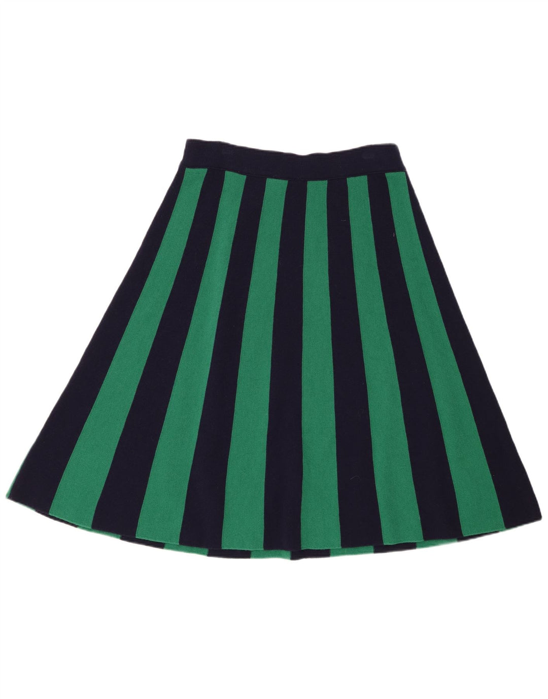 Gonna a trapezio da donna Benetton in maglia media W30 L26 in lana a righe verdi