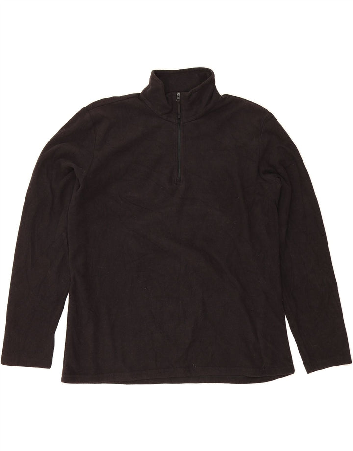 MOUNTAIN WAREHOUSE Mens Zip Neck Fleece Jumper Large Black Vintage Mountain Warehouse and Second-Hand Mountain Warehouse from Messina Hembry 