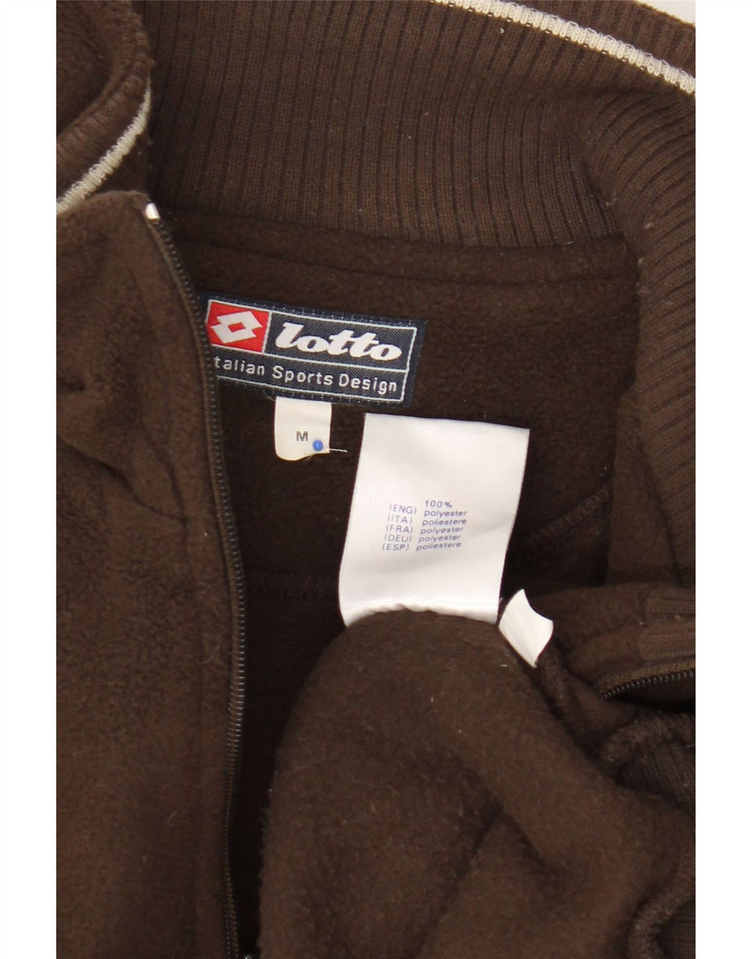 Maglione in pile da uomo Lotto con zip e collo in poliestere marrone medio