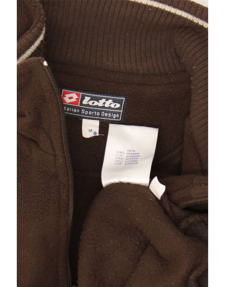 Maglione in pile da uomo Lotto con zip e collo in poliestere marrone medio