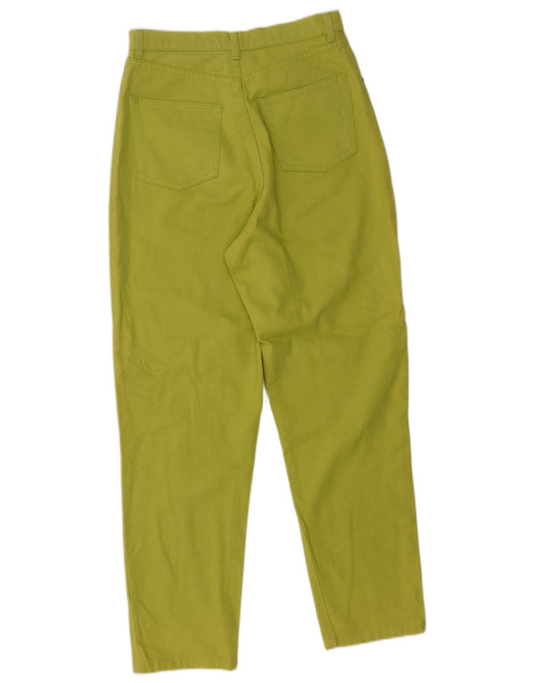 Jeans affusolati a vita alta da donna Jaeger UK 10 piccoli W26 L38 cotone verde