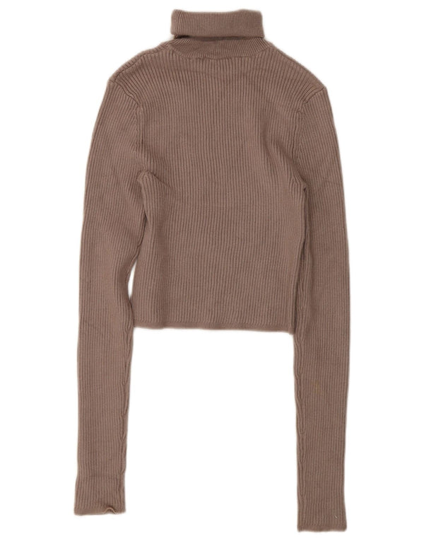 Maglione corto da donna Zara con collo alto, UK 10, piccolo in viscosa grigia
