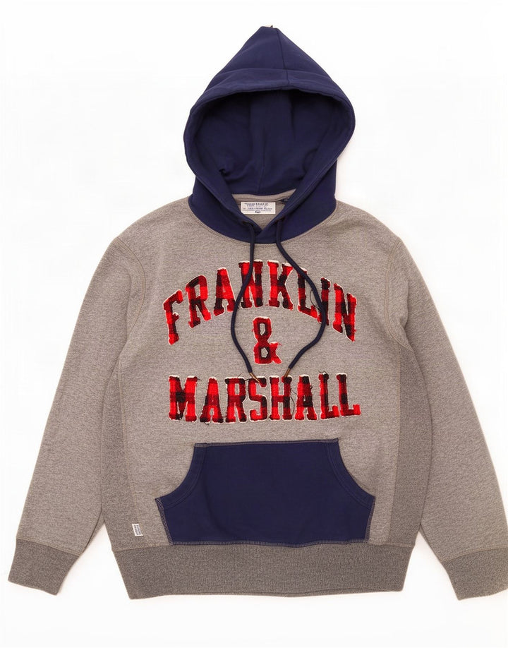 Maglione con cappuccio grafico da uomo Franklin & Marshall grande color grigio