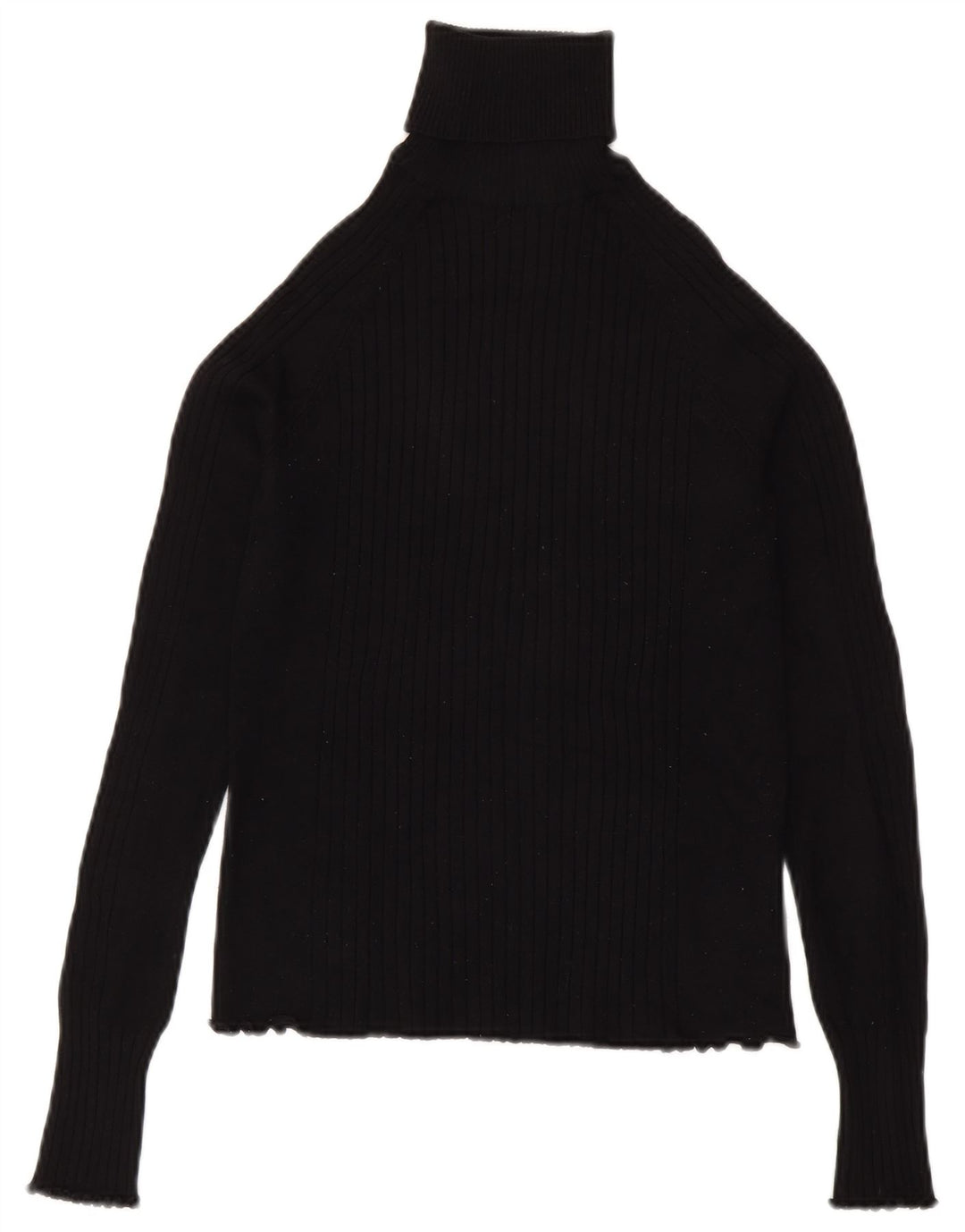 Maglione maglione a collo alto da donna Zara UK 8 piccolo in viscosa nera