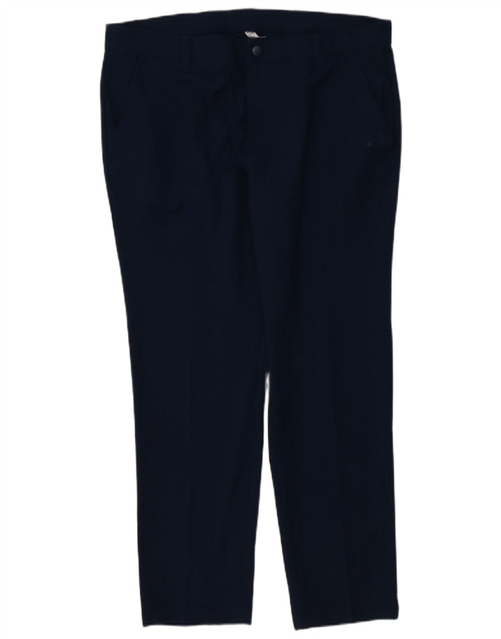 Pantaloni chino dritti da uomo ADIDAS W36 L30 poliestere blu navy