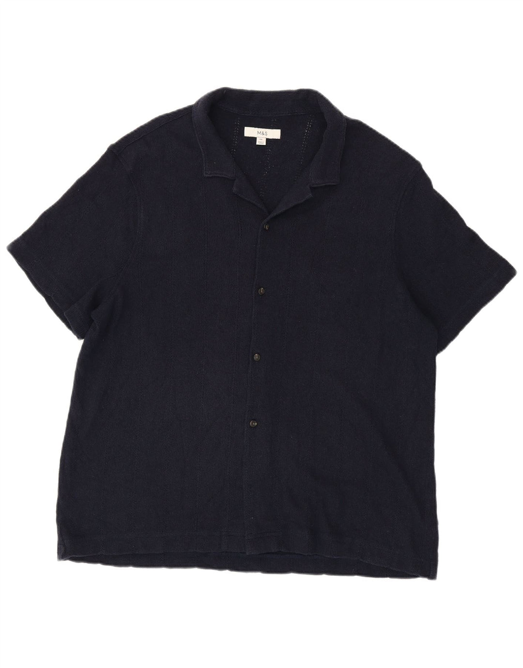 Camicia a maniche corte da uomo Marks & Spencer 2XL cotone blu navy