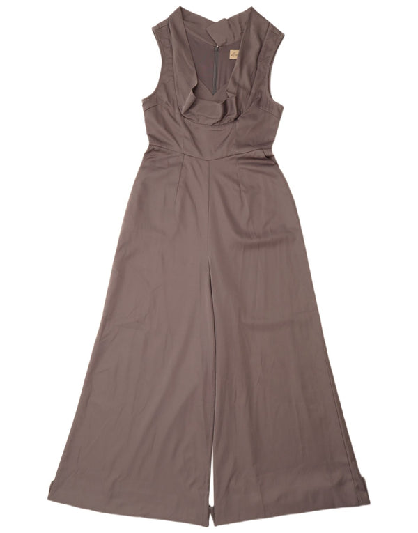 LINDY BOP Womens Sleeveless Jumpsuit UK 10 Small Grey Polyester