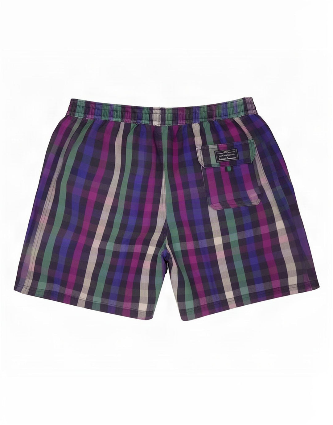 Pantaloncini da bagno da uomo Marks & Spencer grandi in cotone a quadretti multicolore